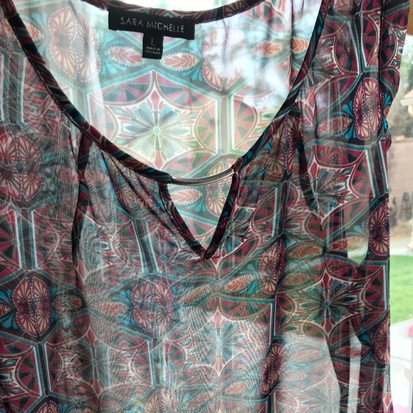 Sheer sleeveless blouse - Sara Michelle - Picture 6 of 6